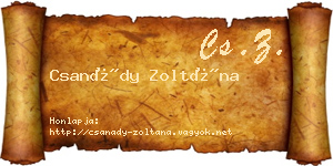 Csanády Zoltána névjegykártya